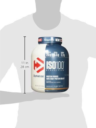 Dymatize ISO100 Whey Protein Powder Isolate, Gourmet Vanilla, 25g of Protein, 5.5g BCAAs, Less Than 120 Cal., Gluten Free, 1g Fat, 1g Sugar, 2g Carb (20 Servings)