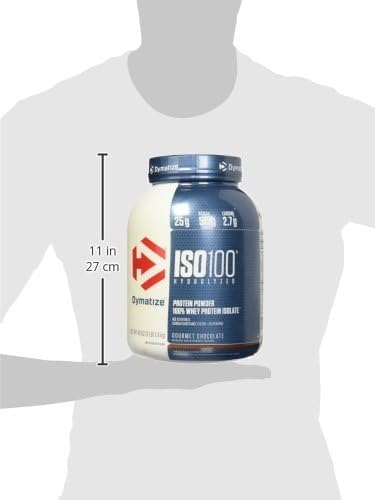 Dymatize ISO100 Whey Protein Powder Isolate, Gourmet Vanilla, 25g of Protein, 5.5g BCAAs, Less Than 120 Cal., Gluten Free, 1g Fat, 1g Sugar, 2g Carb (20 Servings)