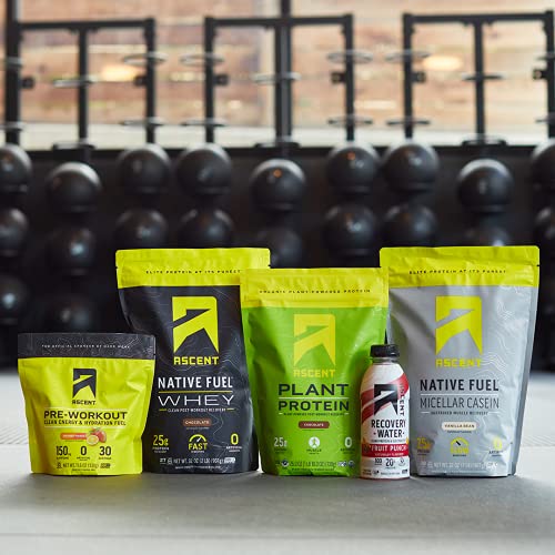 Ascent 100% Whey, Native Whey Protein Blend - Clean Post Workout Recovery, Digesting, Zero Artificial Flavors & Sweeteners, Gluten Free, 5.5g BCAA, 2.6g Leucine, Vanilla Bean 4 lb.