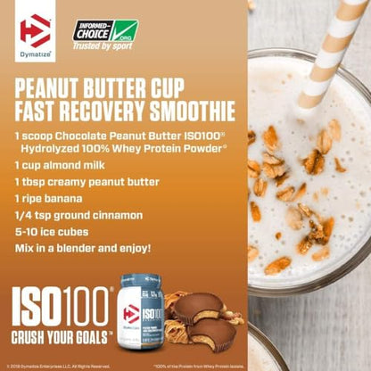 Dymatize ISO100 Whey Protein Powder Isolate, Gourmet Vanilla, 25g of Protein, 5.5g BCAAs, Less Than 120 Cal., Gluten Free, 1g Fat, 1g Sugar, 2g Carb (20 Servings)