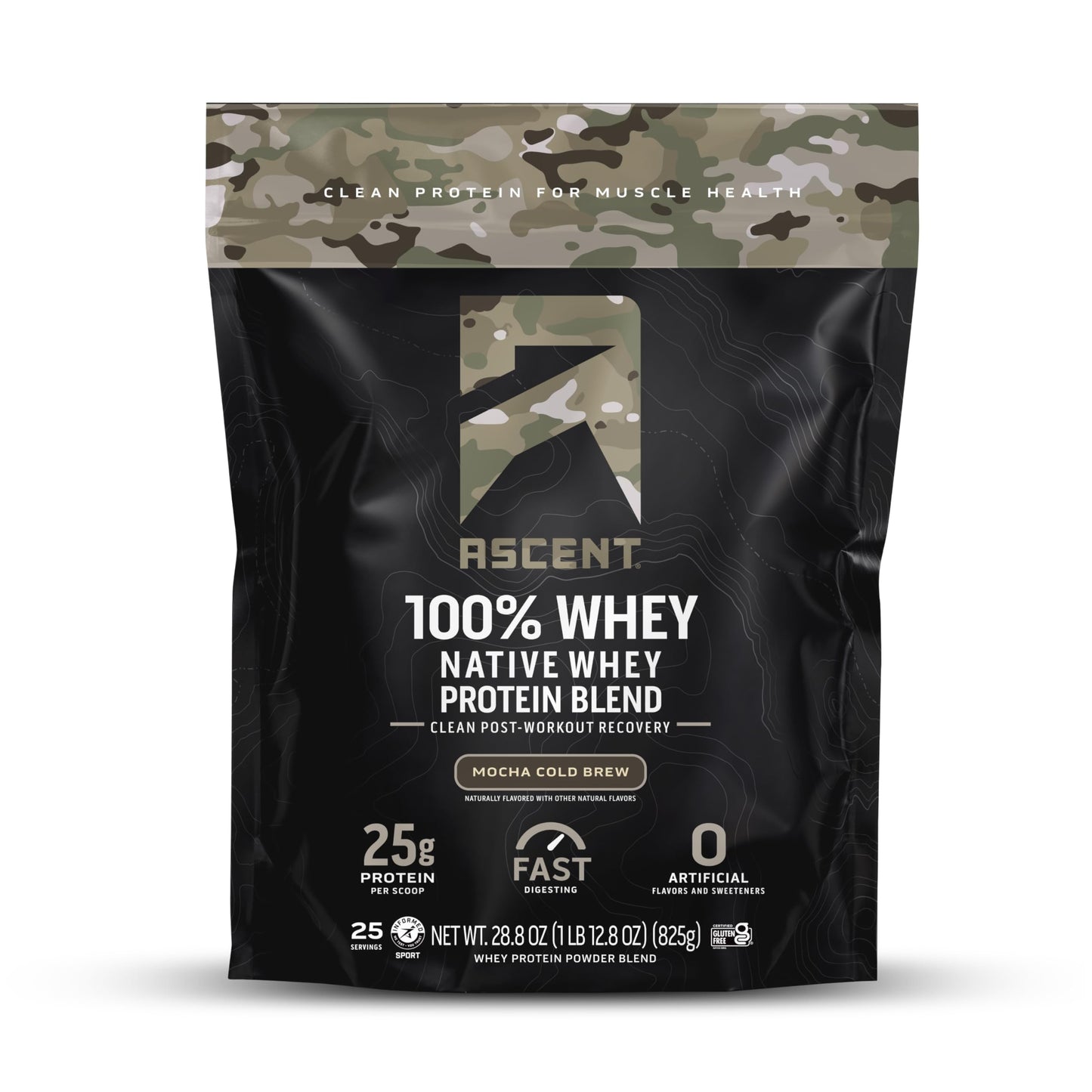 Ascent 100% Whey, Native Whey Protein Blend - Clean Post Workout Recovery, Digesting, Zero Artificial Flavors & Sweeteners, Gluten Free, 5.5g BCAA, 2.6g Leucine, Vanilla Bean 4 lb.