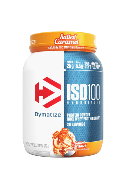 Dymatize ISO100 Whey Protein Powder Isolate, Gourmet Vanilla, 25g of Protein, 5.5g BCAAs, Less Than 120 Cal., Gluten Free, 1g Fat, 1g Sugar, 2g Carb (20 Servings)