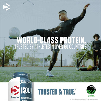 Dymatize ISO100 Whey Protein Powder Isolate, Gourmet Vanilla, 25g of Protein, 5.5g BCAAs, Less Than 120 Cal., Gluten Free, 1g Fat, 1g Sugar, 2g Carb (20 Servings)