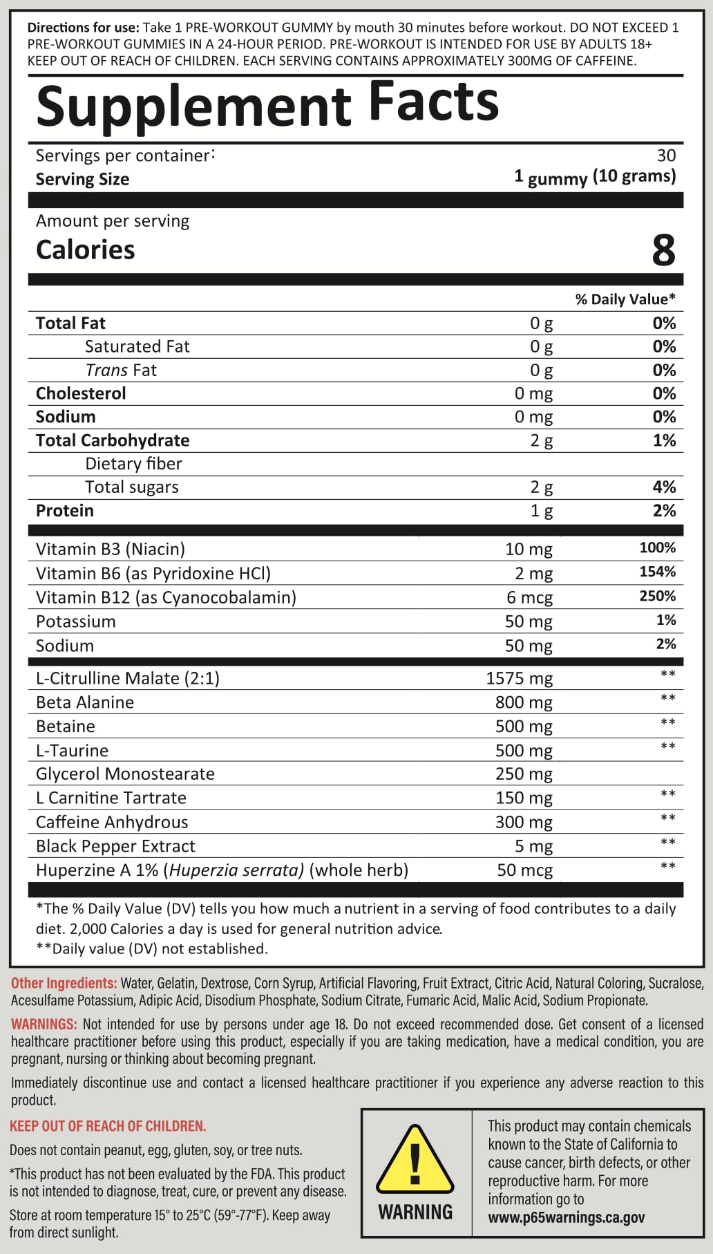 Kodagenix Pre Workout Gummies for Men and Women with Caffeine, L-Citrulline and Beta Alanine - World's First Preworkout Gummy™ - High Stim Preworkout for Men and Women - USA-Made - 30 Servings