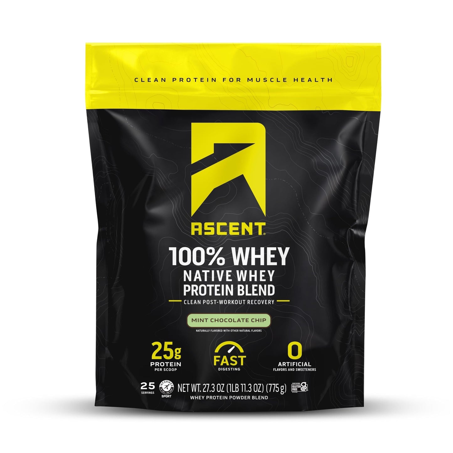 Ascent 100% Whey, Native Whey Protein Blend - Clean Post Workout Recovery, Digesting, Zero Artificial Flavors & Sweeteners, Gluten Free, 5.5g BCAA, 2.6g Leucine, Vanilla Bean 4 lb.