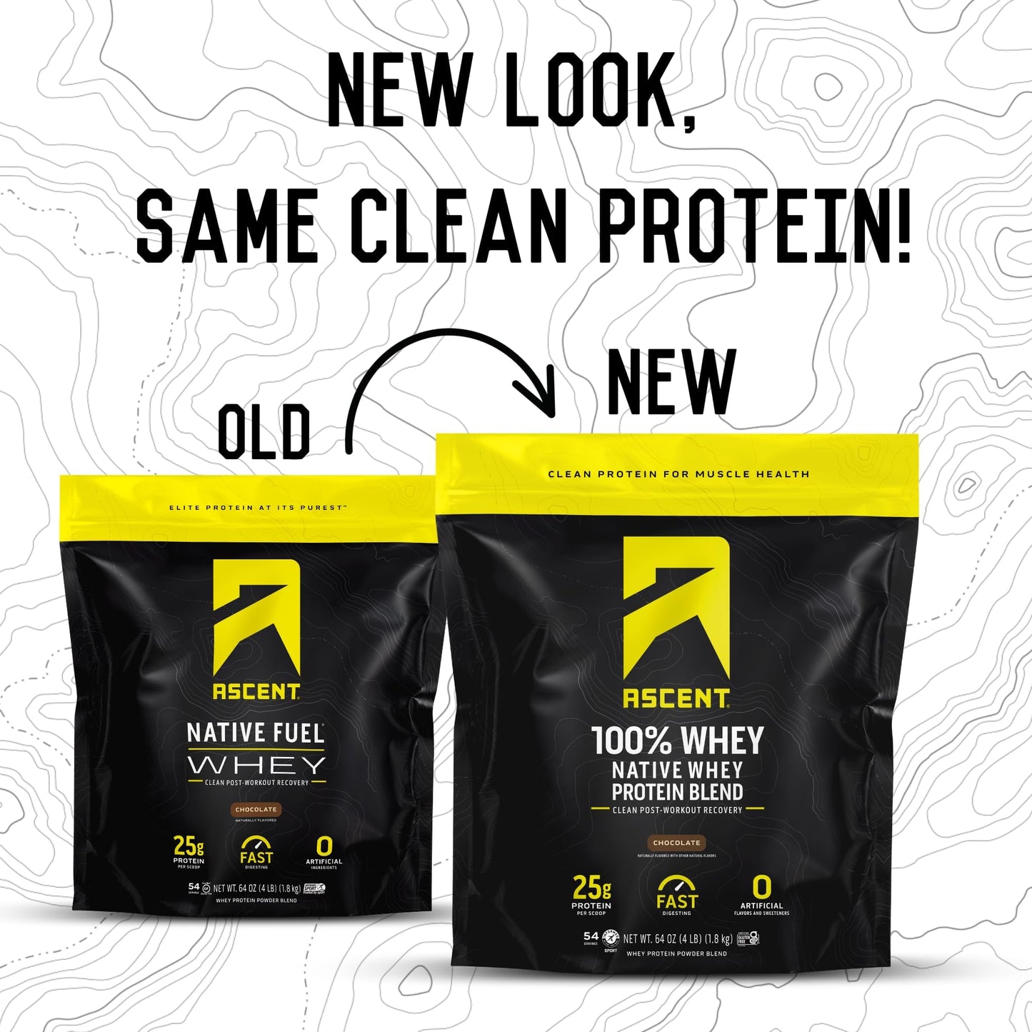 Ascent 100% Whey, Native Whey Protein Blend - Clean Post Workout Recovery, Digesting, Zero Artificial Flavors & Sweeteners, Gluten Free, 5.5g BCAA, 2.6g Leucine, Vanilla Bean 4 lb.