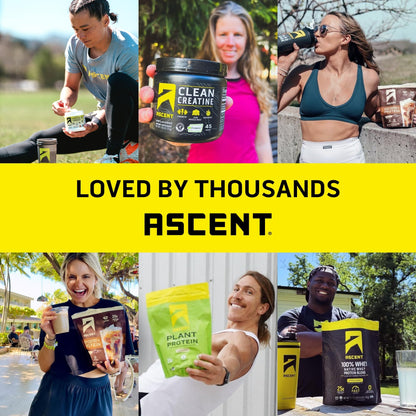 Ascent 100% Whey, Native Whey Protein Blend - Clean Post Workout Recovery, Digesting, Zero Artificial Flavors & Sweeteners, Gluten Free, 5.5g BCAA, 2.6g Leucine, Vanilla Bean 4 lb.