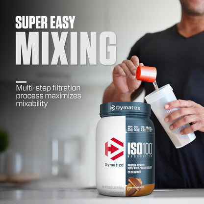 Dymatize ISO100 Whey Protein Powder Isolate, Gourmet Vanilla, 25g of Protein, 5.5g BCAAs, Less Than 120 Cal., Gluten Free, 1g Fat, 1g Sugar, 2g Carb (20 Servings)