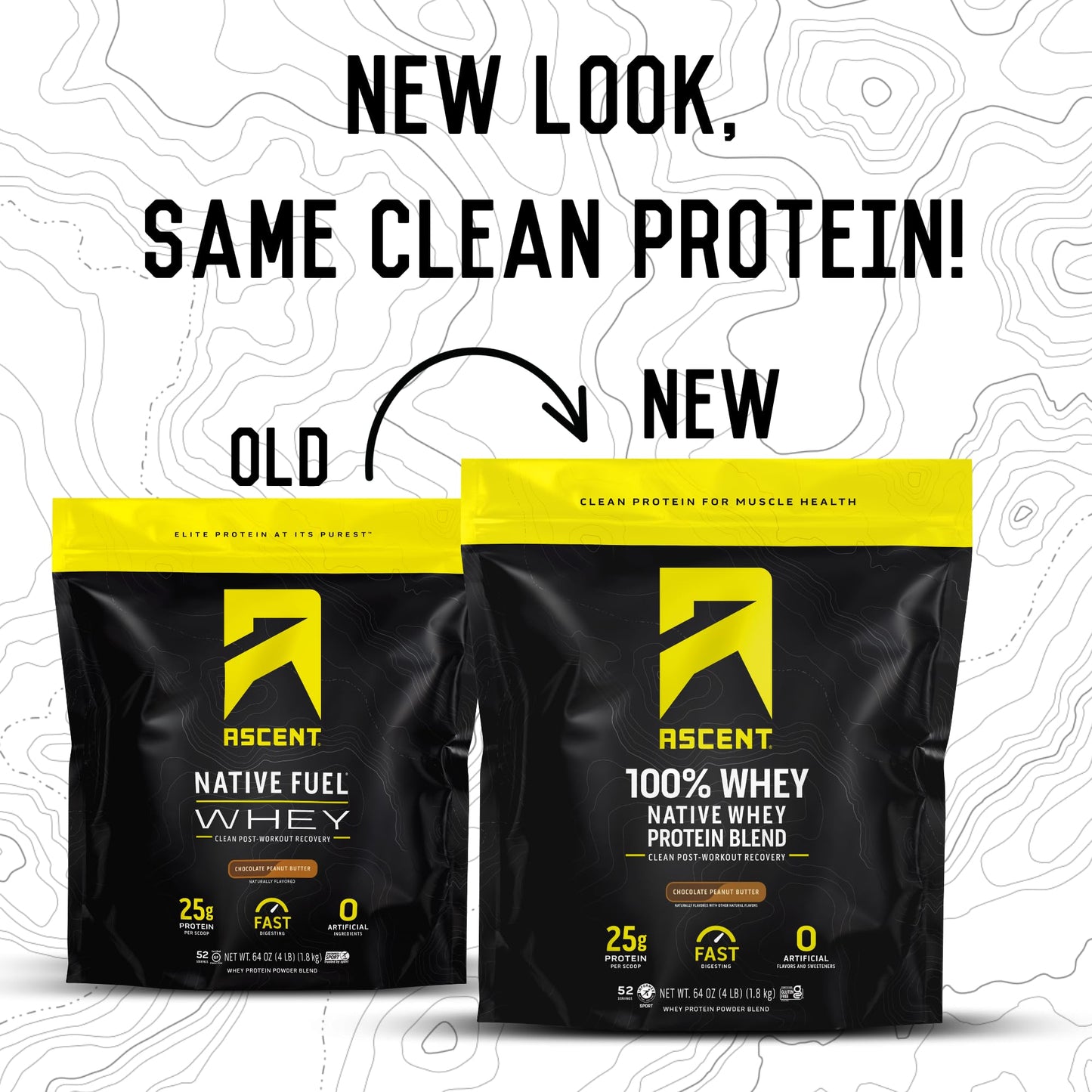 Ascent 100% Whey, Native Whey Protein Blend - Clean Post Workout Recovery, Digesting, Zero Artificial Flavors & Sweeteners, Gluten Free, 5.5g BCAA, 2.6g Leucine, Vanilla Bean 4 lb.