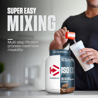 Dymatize ISO100 Whey Protein Powder Isolate, Gourmet Vanilla, 25g of Protein, 5.5g BCAAs, Less Than 120 Cal., Gluten Free, 1g Fat, 1g Sugar, 2g Carb (20 Servings)