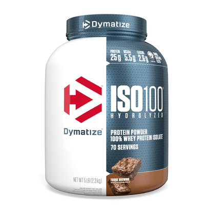 Dymatize ISO100 Whey Protein Powder Isolate, Gourmet Vanilla, 25g of Protein, 5.5g BCAAs, Less Than 120 Cal., Gluten Free, 1g Fat, 1g Sugar, 2g Carb (20 Servings)