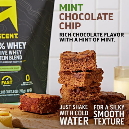 Ascent 100% Whey, Native Whey Protein Blend - Clean Post Workout Recovery, Digesting, Zero Artificial Flavors & Sweeteners, Gluten Free, 5.5g BCAA, 2.6g Leucine, Vanilla Bean 4 lb.