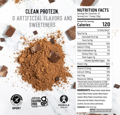 Ascent 100% Whey, Native Whey Protein Blend - Clean Post Workout Recovery, Digesting, Zero Artificial Flavors & Sweeteners, Gluten Free, 5.5g BCAA, 2.6g Leucine, Vanilla Bean 4 lb.