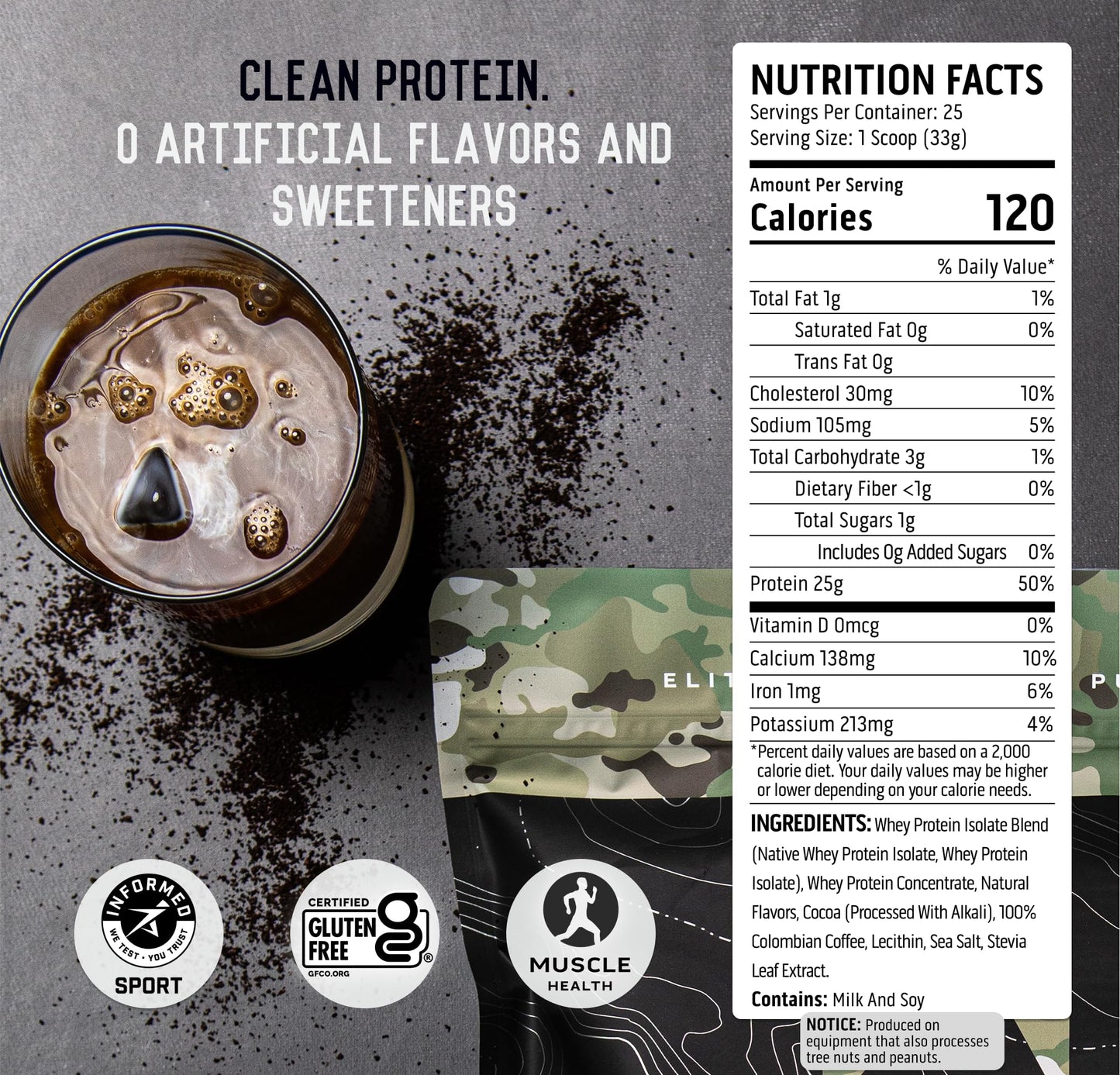 Ascent 100% Whey, Native Whey Protein Blend - Clean Post Workout Recovery, Digesting, Zero Artificial Flavors & Sweeteners, Gluten Free, 5.5g BCAA, 2.6g Leucine, Vanilla Bean 4 lb.